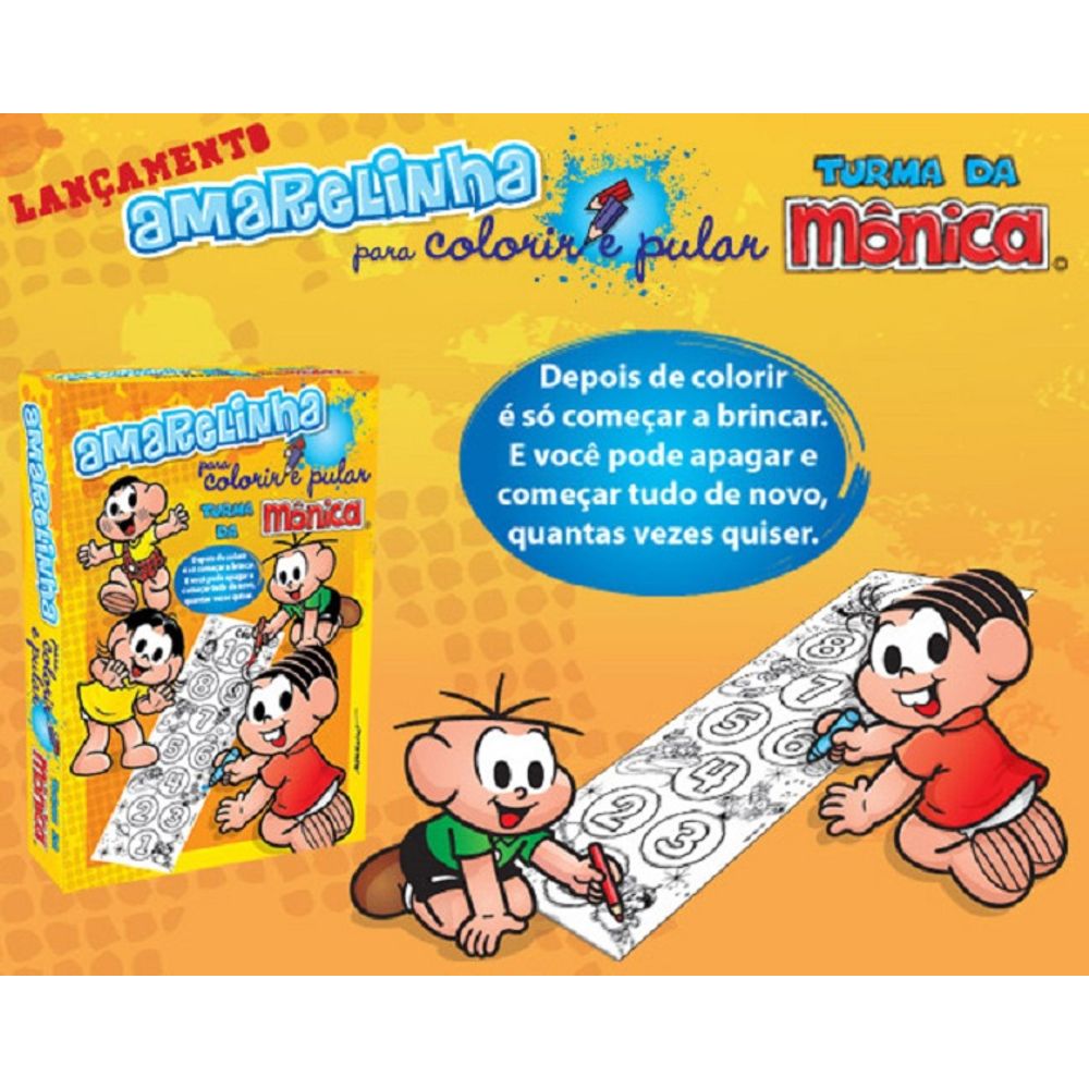 Tapete Amarelinha P/colorir Turma da Mônica - MP Brinquedos